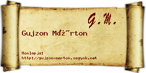 Gujzon Márton névjegykártya